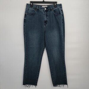 PacSun 100% Cotton Mom Jean Skinny Crop High-Rise Raw Hem Denim Size 30 Women